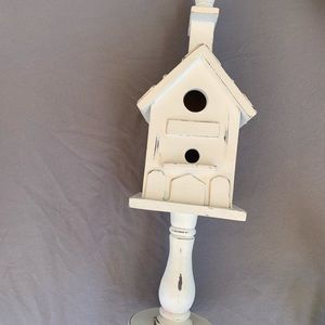 Cute rustic bird house on stand country farm house